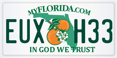 FL license plate EUXH33