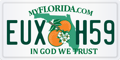 FL license plate EUXH59