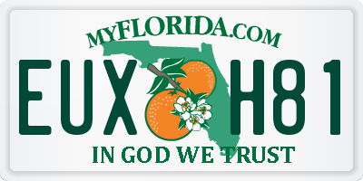 FL license plate EUXH81