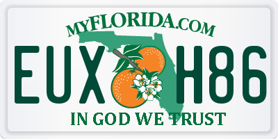 FL license plate EUXH86