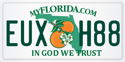 FL license plate EUXH88