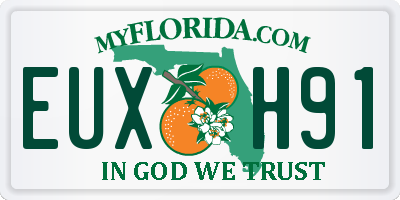 FL license plate EUXH91