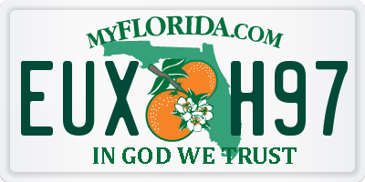 FL license plate EUXH97