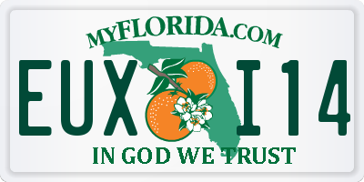 FL license plate EUXI14