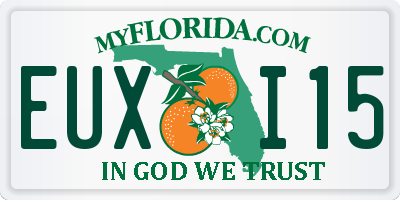FL license plate EUXI15