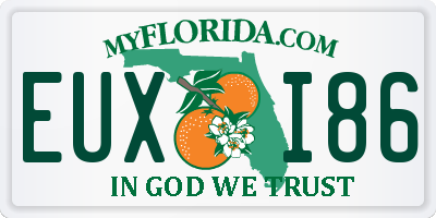 FL license plate EUXI86