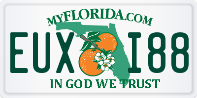 FL license plate EUXI88