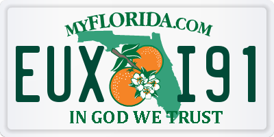 FL license plate EUXI91