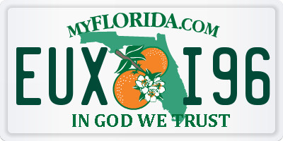 FL license plate EUXI96