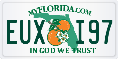 FL license plate EUXI97