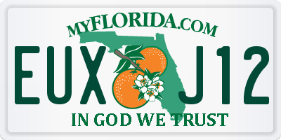 FL license plate EUXJ12