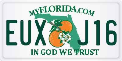 FL license plate EUXJ16