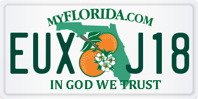 FL license plate EUXJ18