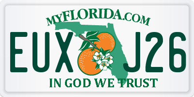 FL license plate EUXJ26