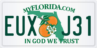 FL license plate EUXJ31