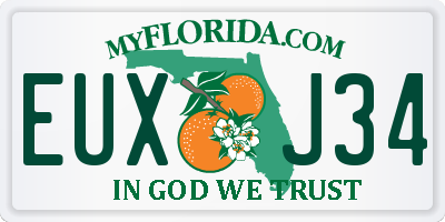FL license plate EUXJ34