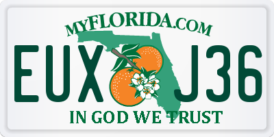 FL license plate EUXJ36
