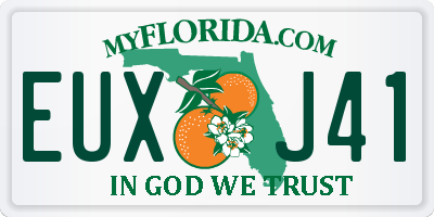 FL license plate EUXJ41