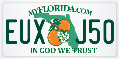 FL license plate EUXJ50