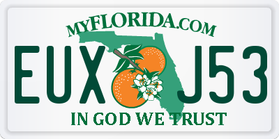 FL license plate EUXJ53