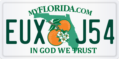 FL license plate EUXJ54