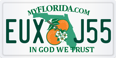 FL license plate EUXJ55