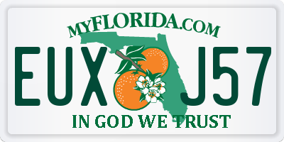 FL license plate EUXJ57