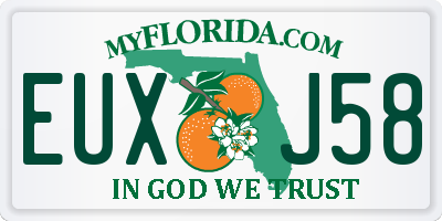 FL license plate EUXJ58