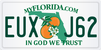 FL license plate EUXJ62