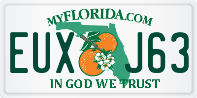 FL license plate EUXJ63