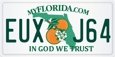 FL license plate EUXJ64