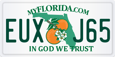 FL license plate EUXJ65