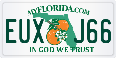 FL license plate EUXJ66