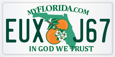 FL license plate EUXJ67