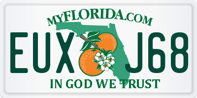 FL license plate EUXJ68