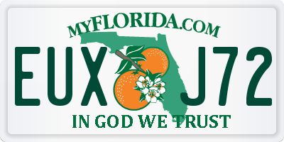 FL license plate EUXJ72