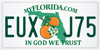 FL license plate EUXJ75