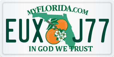FL license plate EUXJ77