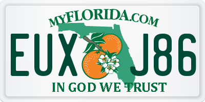 FL license plate EUXJ86