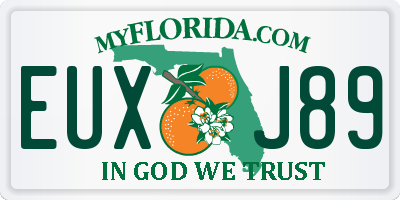 FL license plate EUXJ89