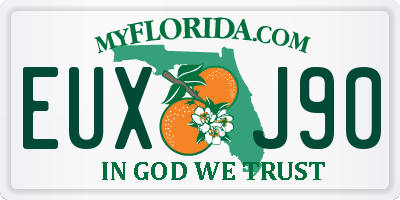 FL license plate EUXJ90