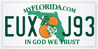 FL license plate EUXJ93