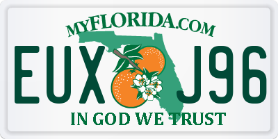 FL license plate EUXJ96