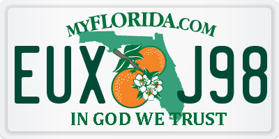 FL license plate EUXJ98