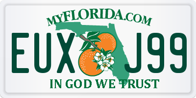 FL license plate EUXJ99