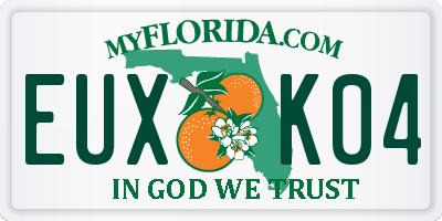 FL license plate EUXK04