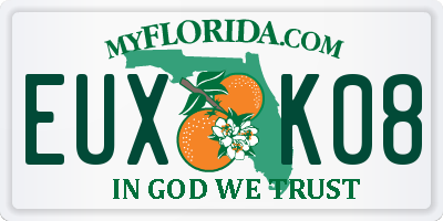 FL license plate EUXK08