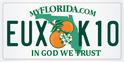 FL license plate EUXK10