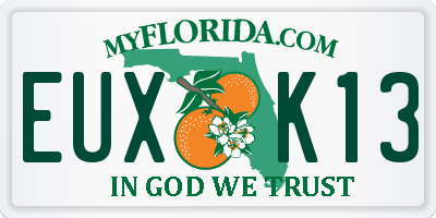 FL license plate EUXK13