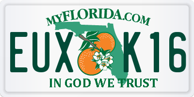 FL license plate EUXK16